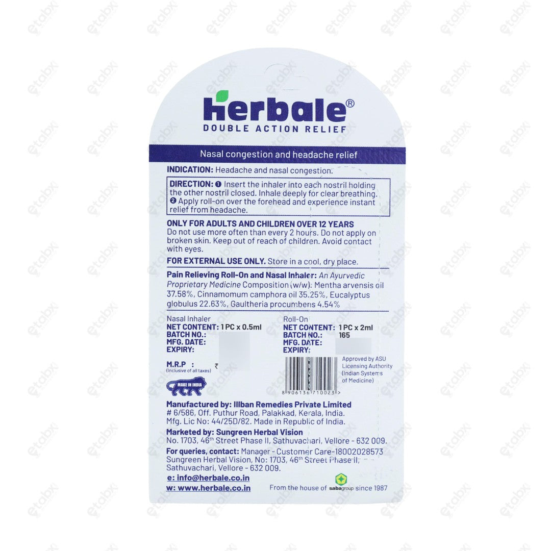 Herbale 2 in 1 Inhaler 2.5ml