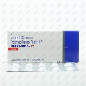 METOCARD XL 50mg Tablet (Metoprolol)