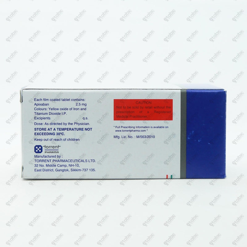 Apixator 2.5mg Tablet 10's