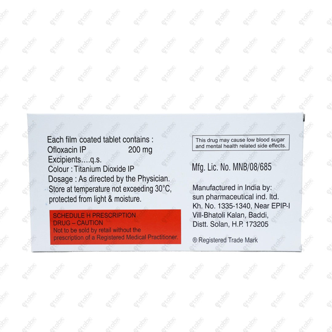 Zanocin 200mg Tablet 10's