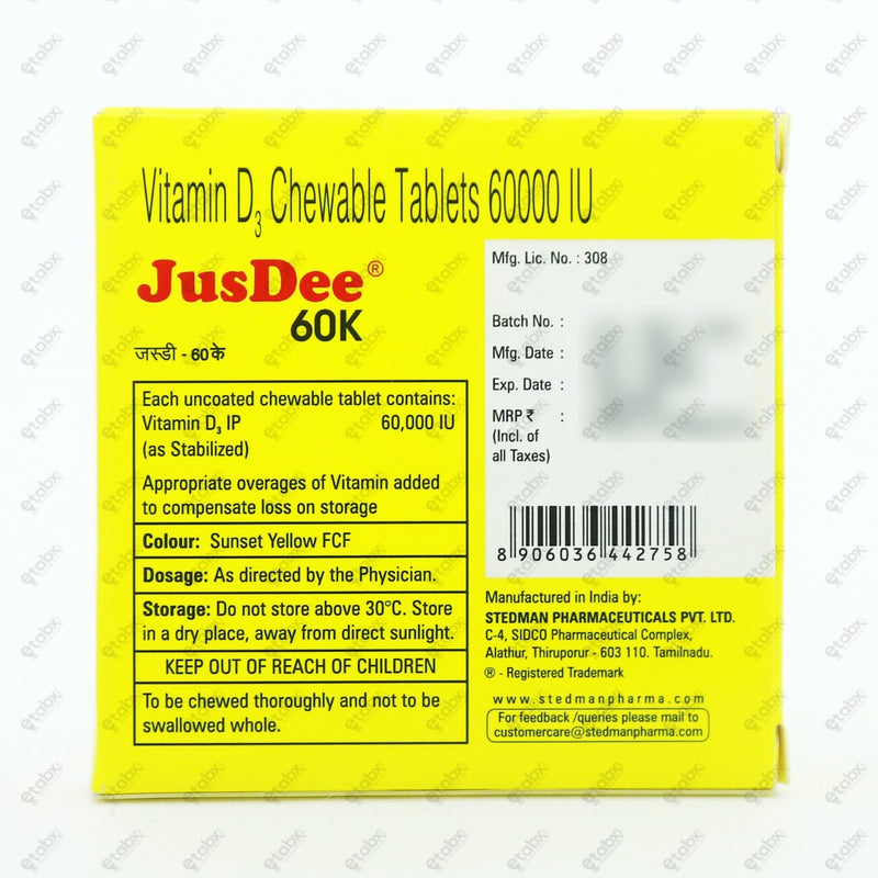 Jusdee 60K Tablets 4's