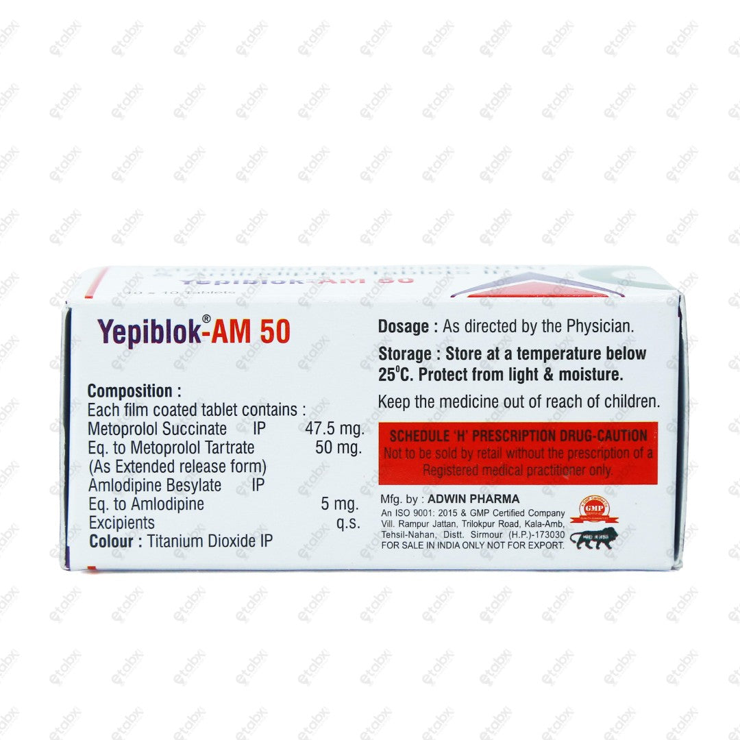 Yepiblok AM 50mg Tablets 10's
