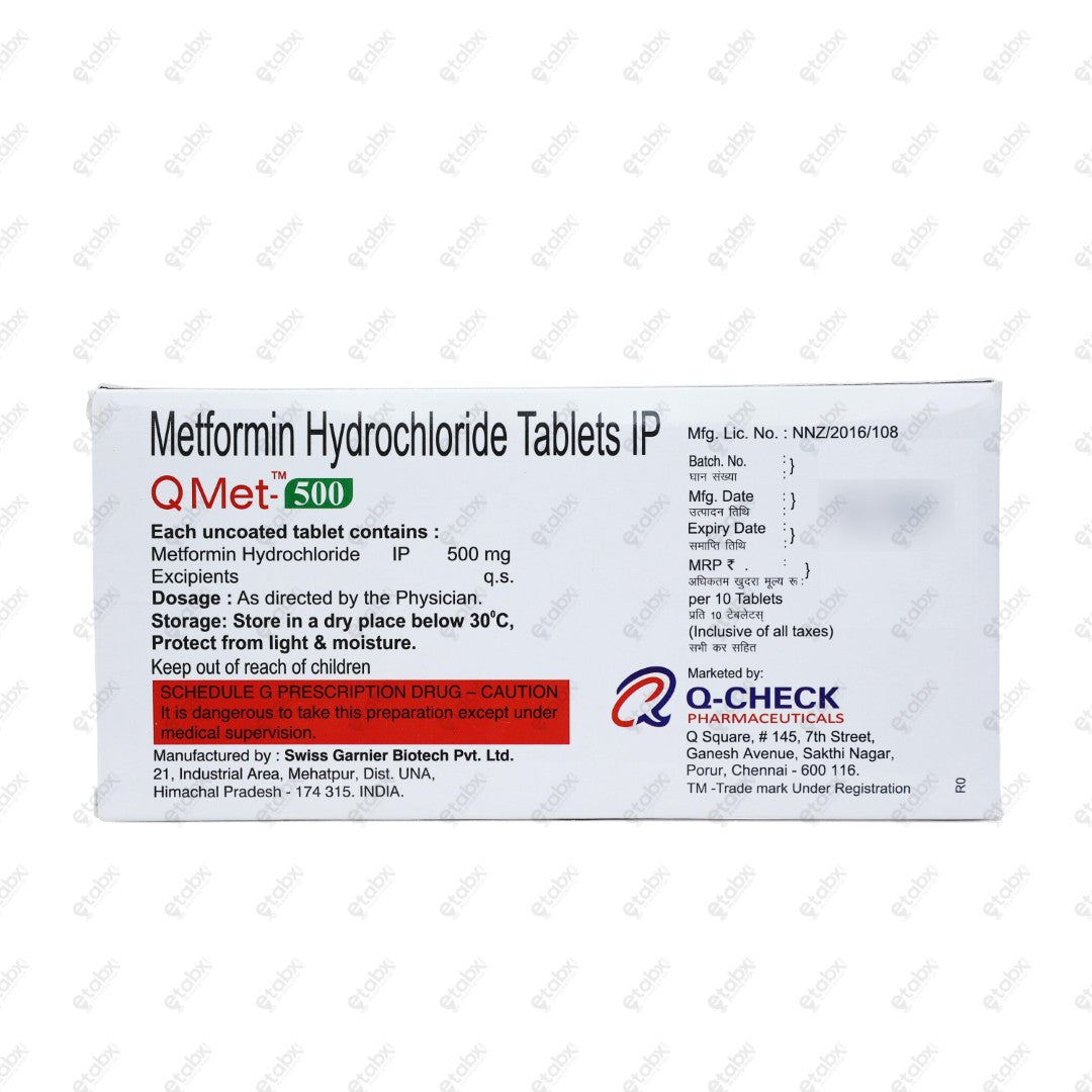 Q Met 500mg Tablet 10's