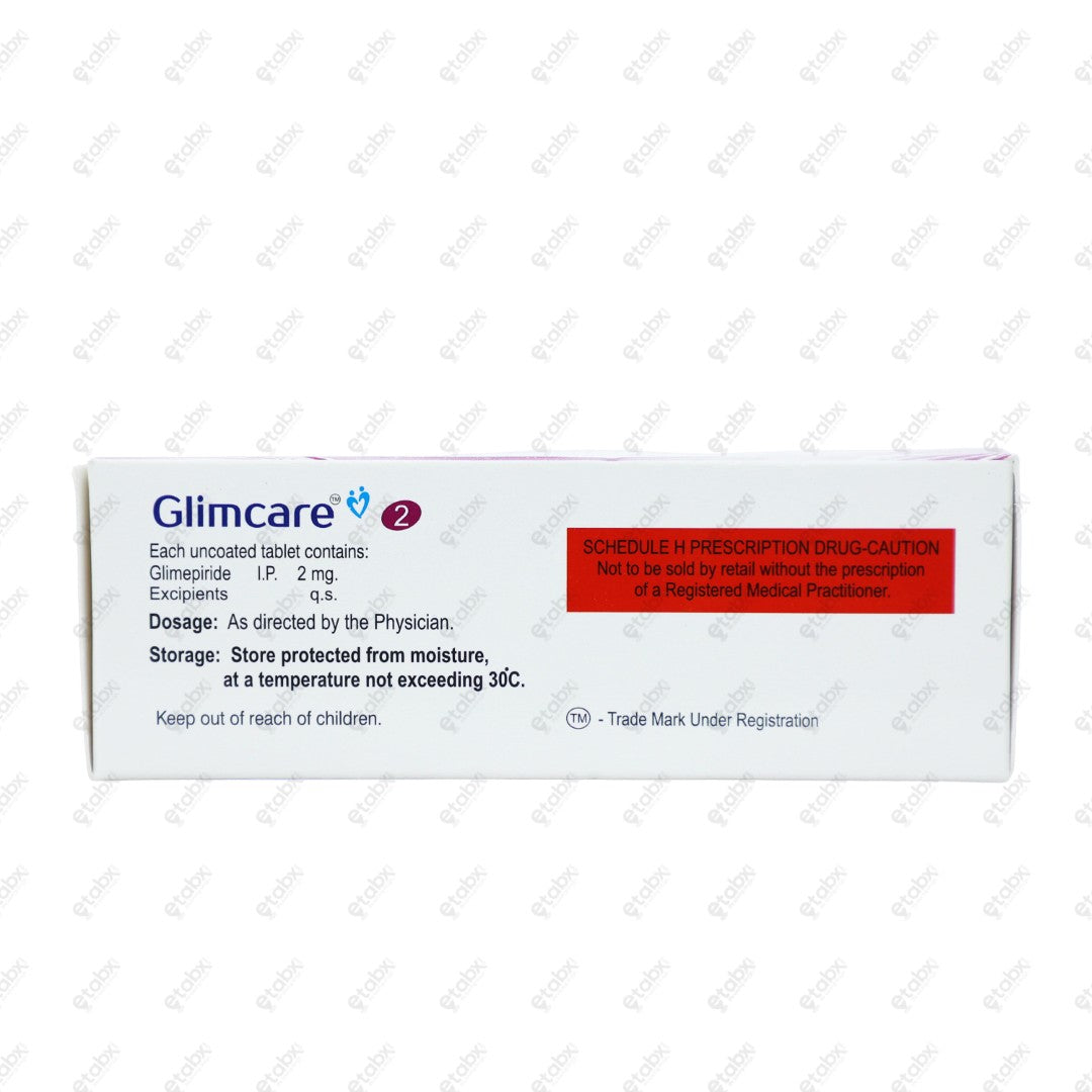 Glimcare 2mg Tablet 10's