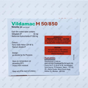 Vildamac M 50/850mg Tablet 15's