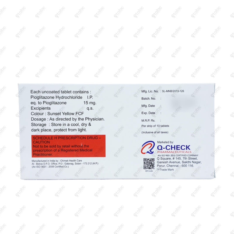 PIO Q 15mg Tablet 10's