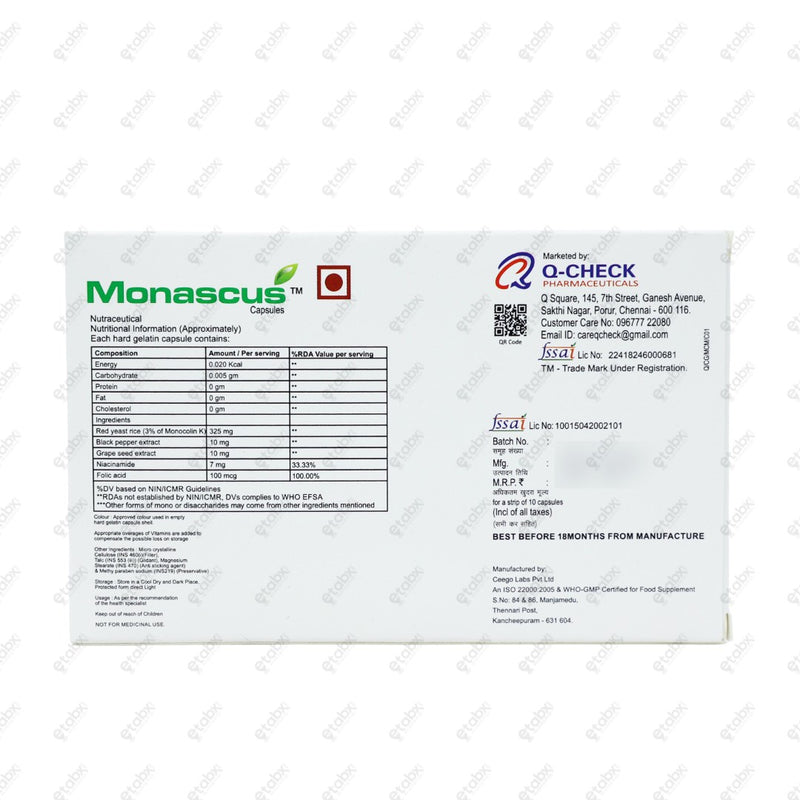 Monascus Capsule 10'S