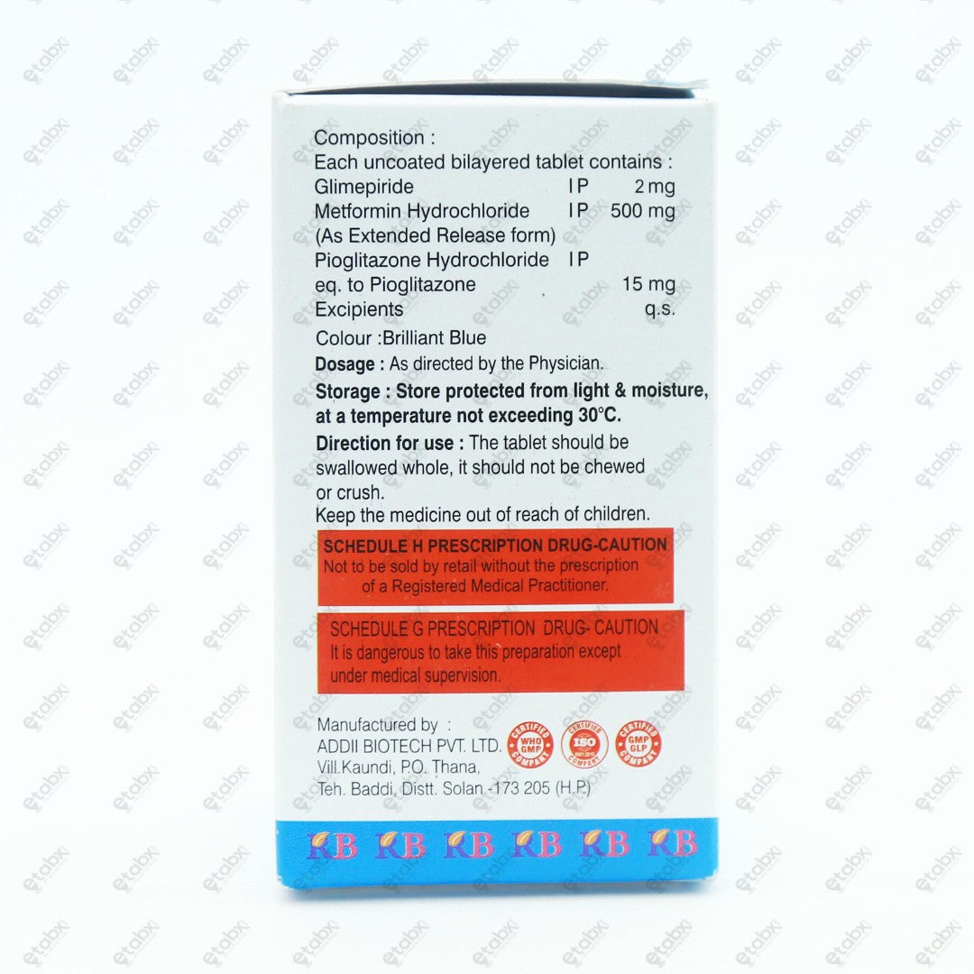 Gliben PM 2/15mg Tablet 10's