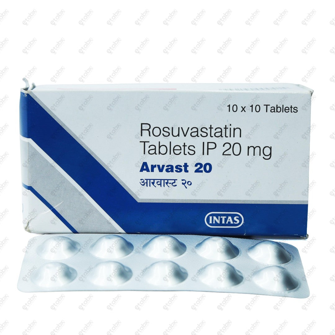 Arvast 20mg Tablet 10's