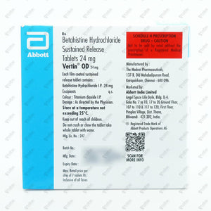 Vertin OD 24mg Tablet 7's