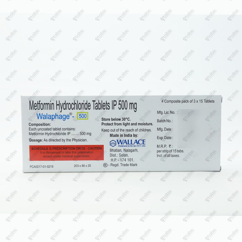 Walaphage 500mg Tablet 15's