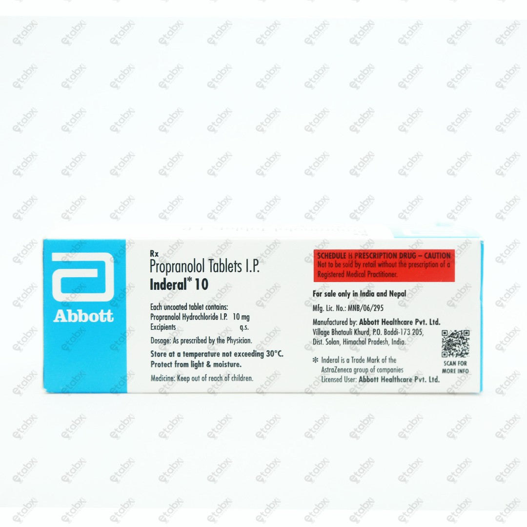 Inderal 10mg Tablets 15's