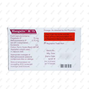 MAXGALIN M 75mg Capsule 10's