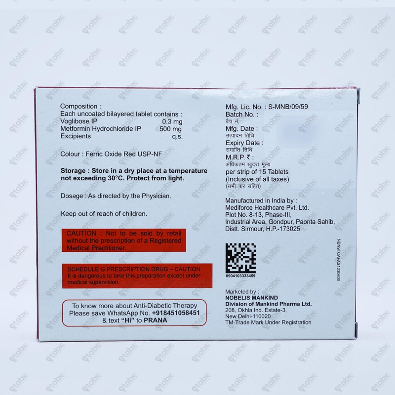 Voglistar Plus 0.3mg Tablets 10's