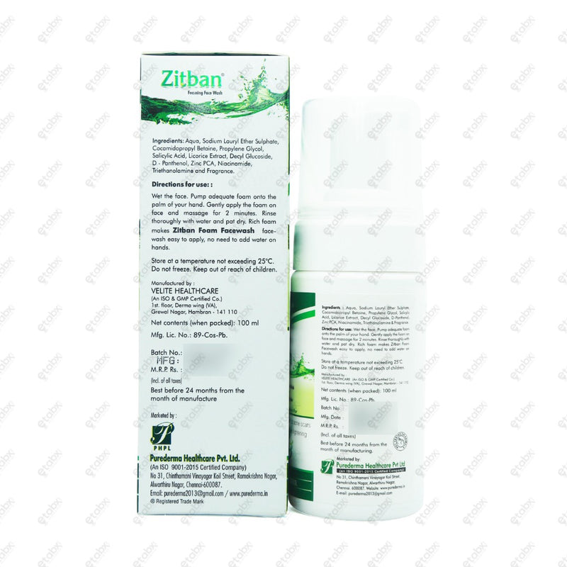 Zitban Foaming Face Wash 100ml