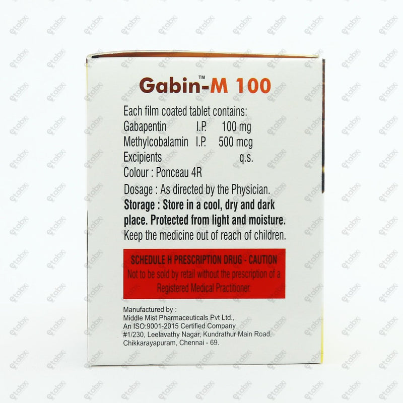 GABIN M 100mg Tablet 15's