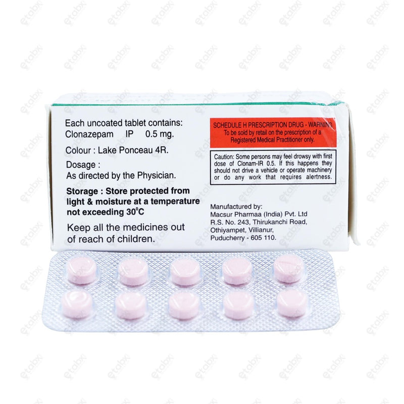 Clonam IR 0.5mg Tablet 10's