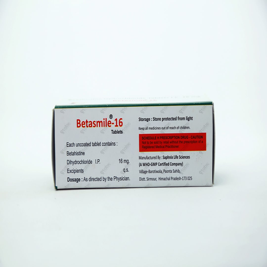 Betasmile 16mg Tablet 10s – Betahistine for Vertigo