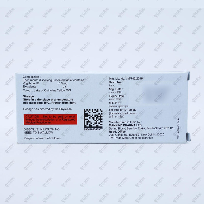 VOGLISTAR MD 0.3mg Tablet 15's