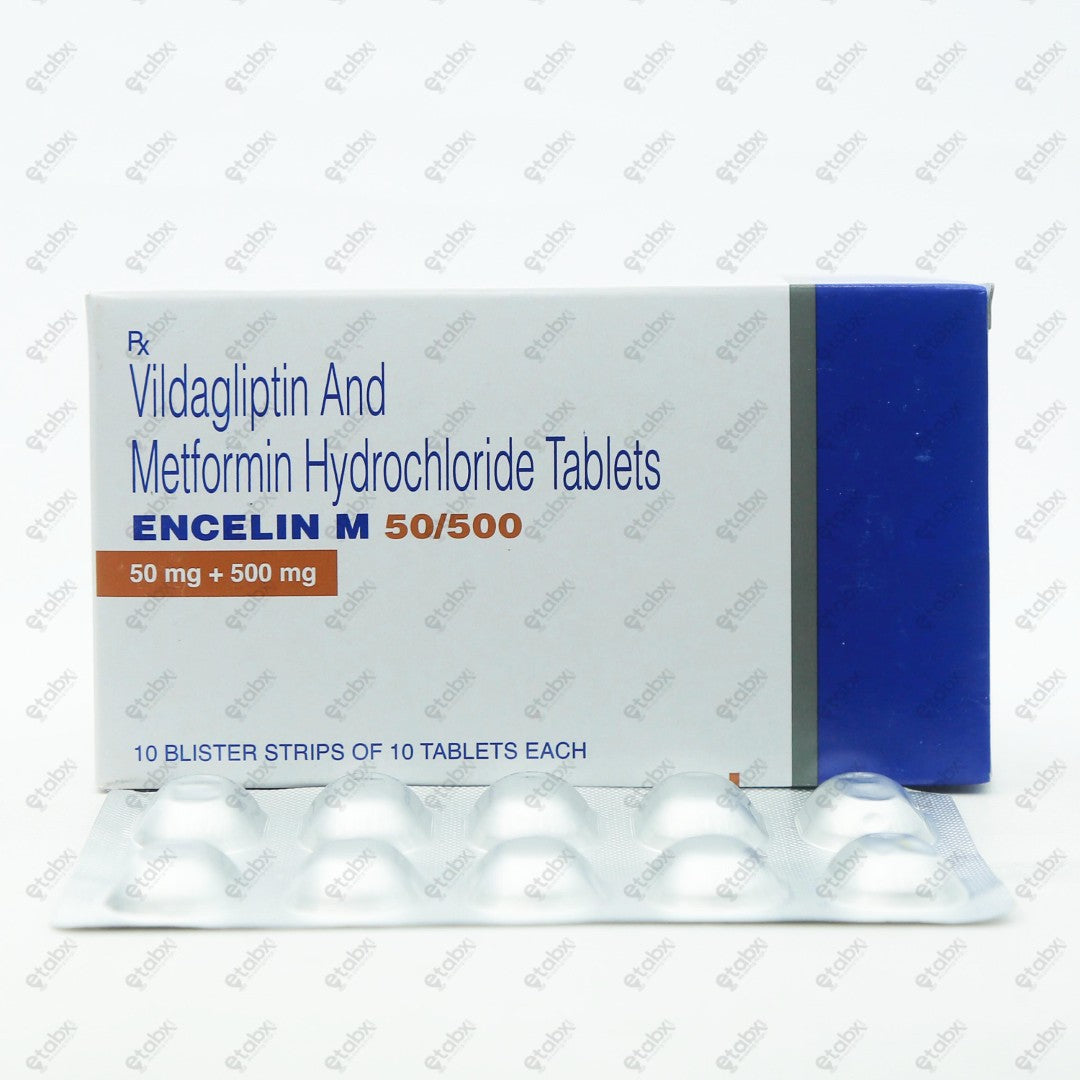 ENCELIN M 50/500mg Metformin + Vildagliptin Tablets (10's)