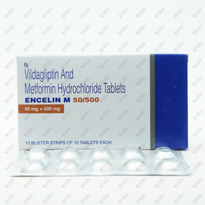 ENCELIN M 50/500mg Metformin + Vildagliptin Tablets (10's)