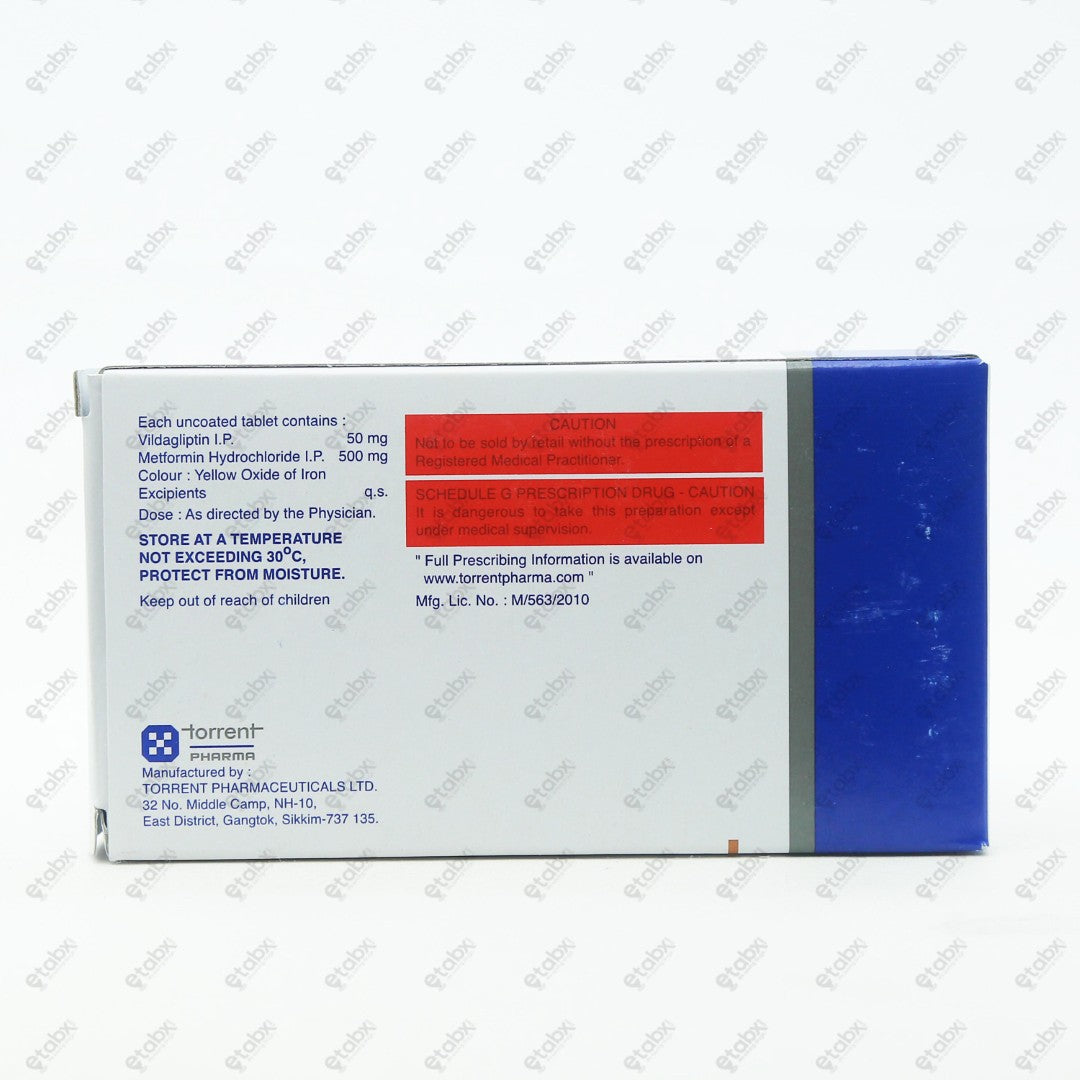 ENCELIN M 50/500mg Metformin + Vildagliptin Tablets (10's)