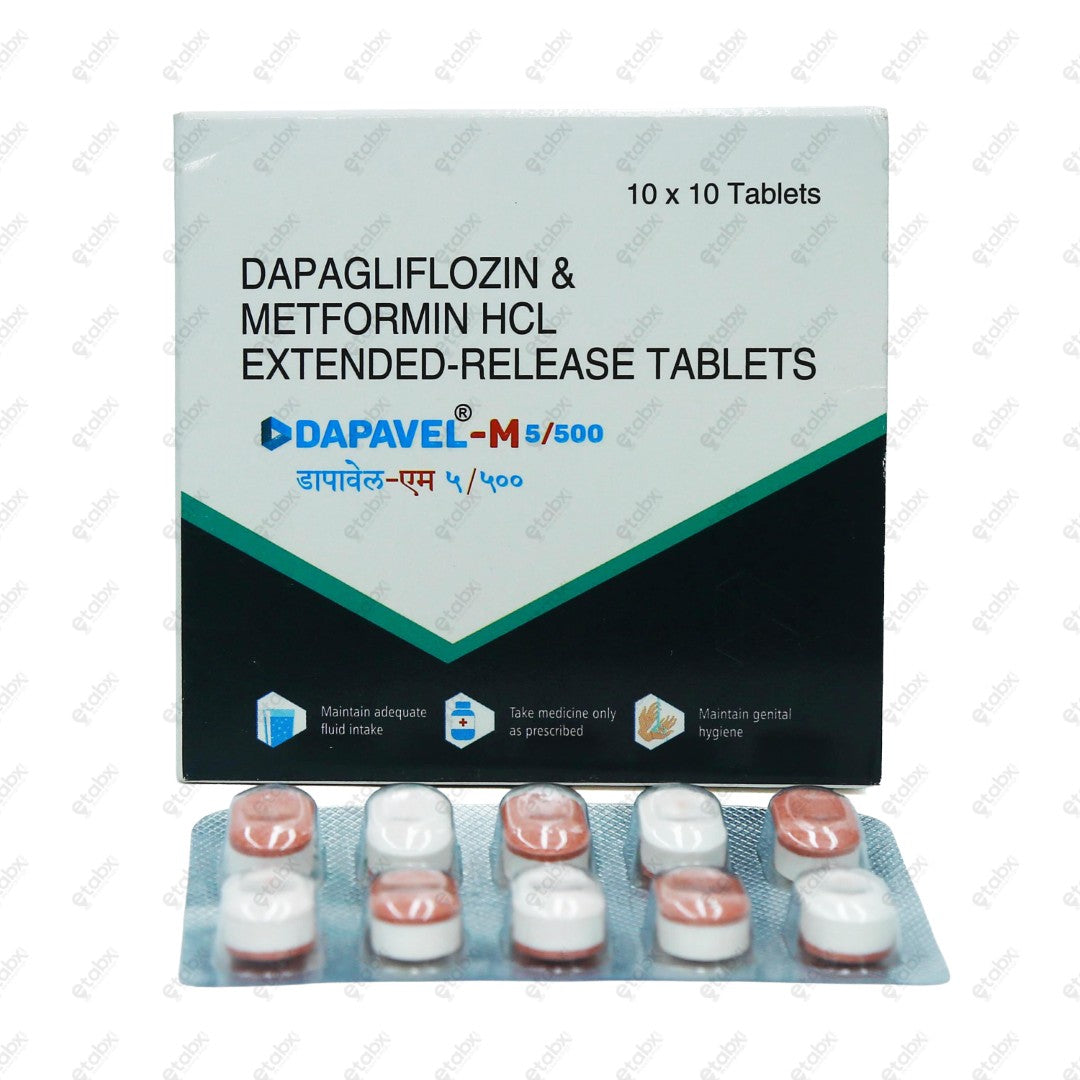Dapavel M 5/500mg Tablets 10's