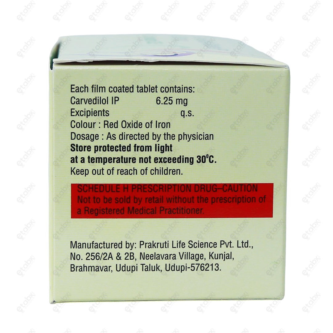 Carvistar 6.25mg Tablet 15's