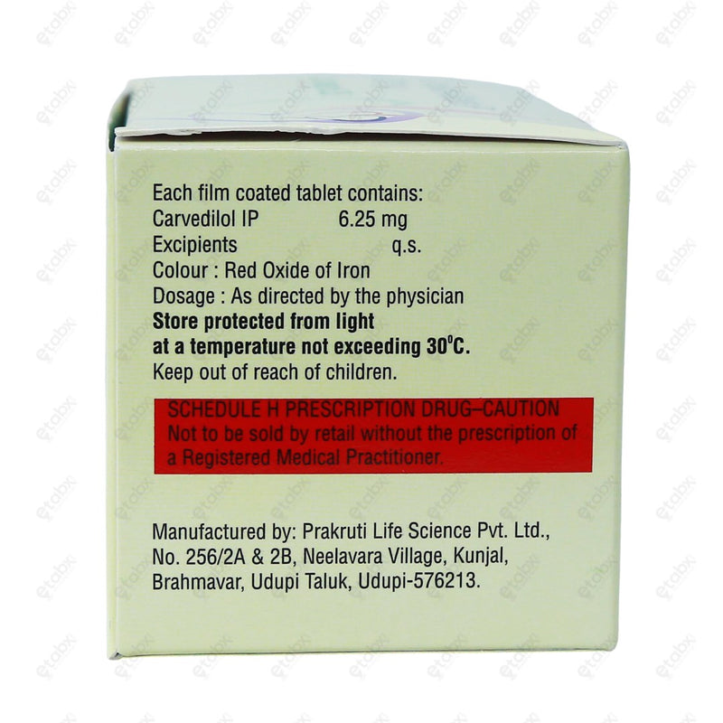 Carvistar 6.25mg Tablet 15's