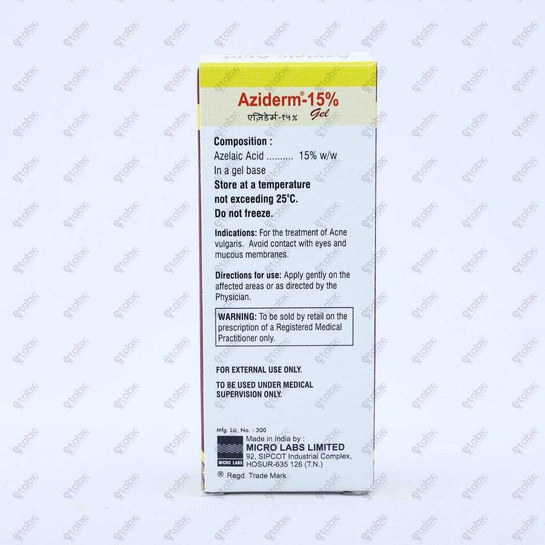 Aziderm 15% Gel 15GM