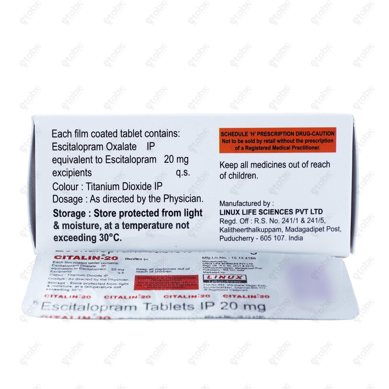 Citalin 20mg Tablet 10's