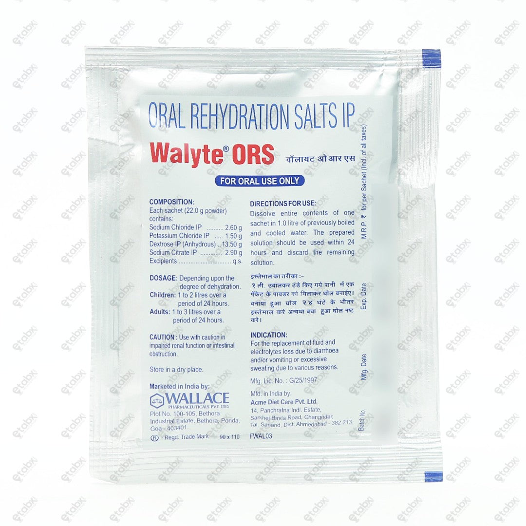 Walyte ORS Orange Sachet 22g