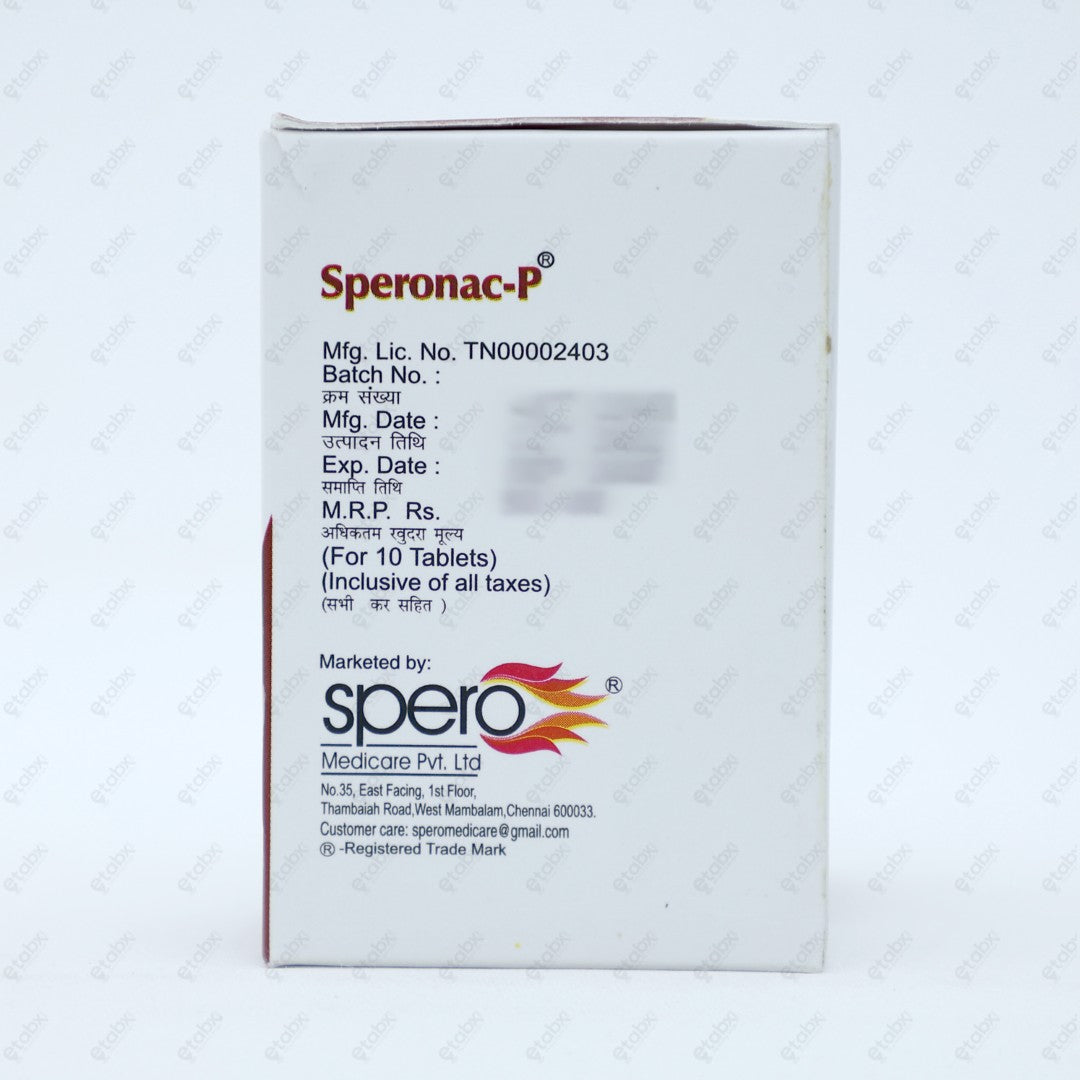 Speronac P Tablets 10's