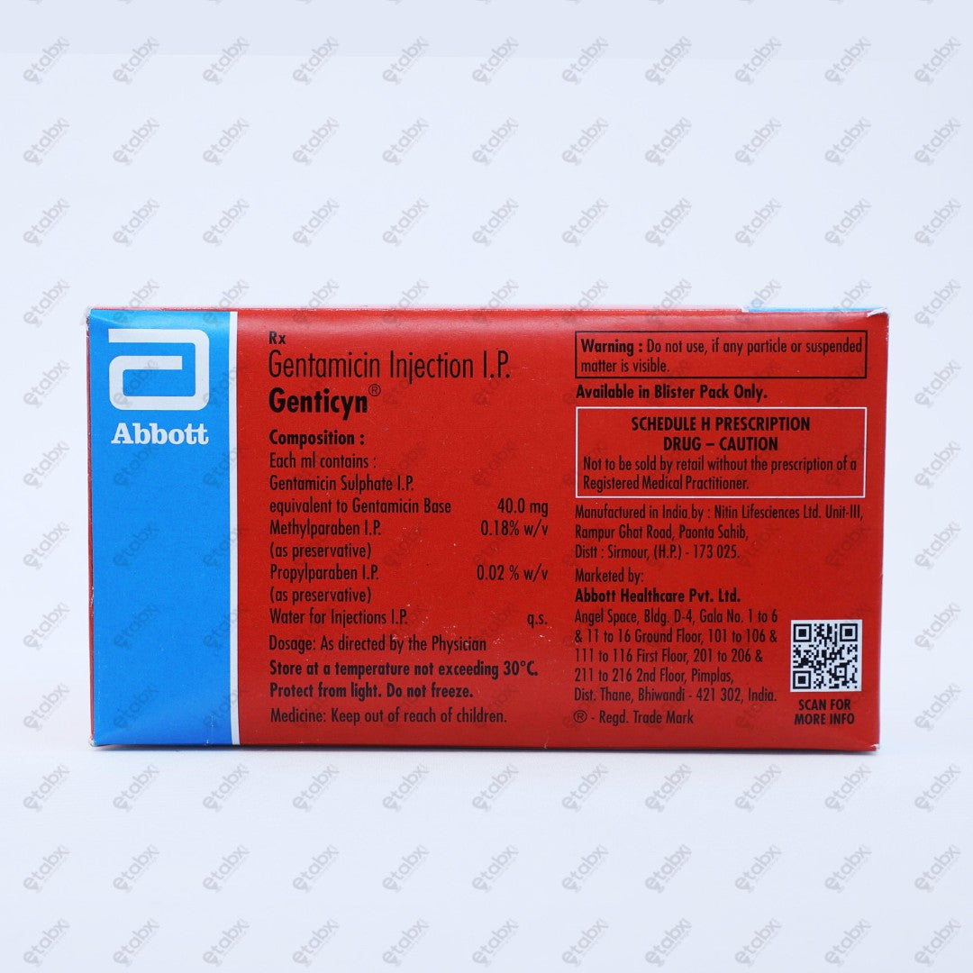Genticyn 60mg Injection 5x1.5ML