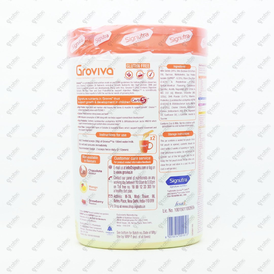 Groviva Vanilla Nutritional Powder 400gm