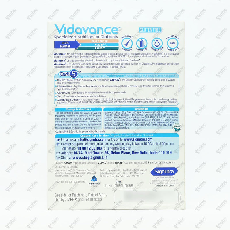 Vidavance Mango Flavored Powder 400gm