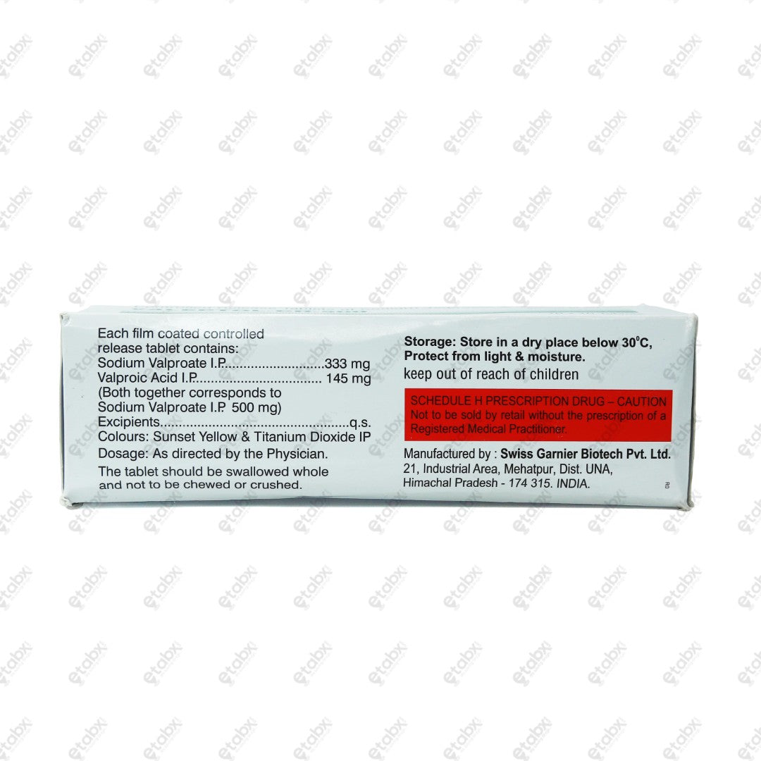 Valeptol CR 500mg Tablets 10's