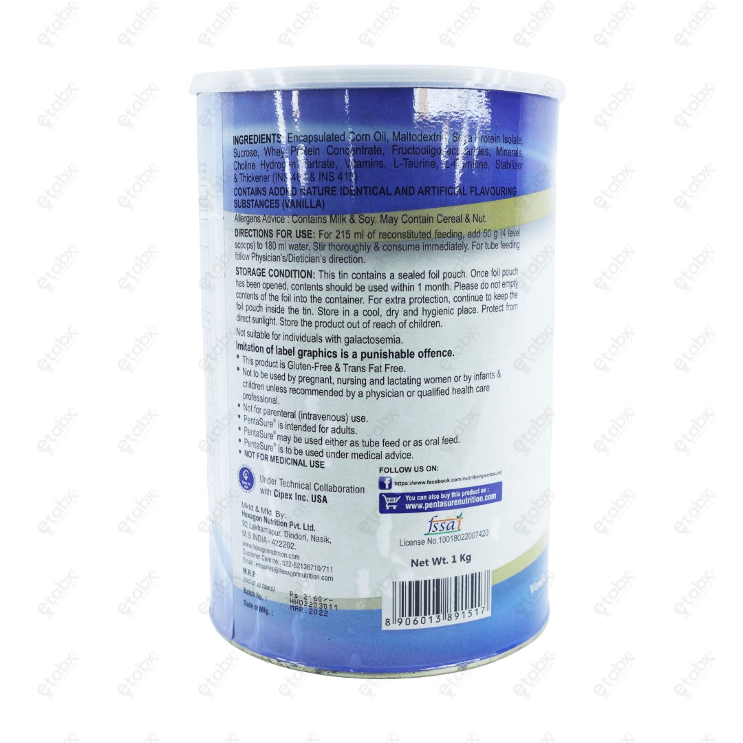 PENTASURE VANILLA 1KG TIN