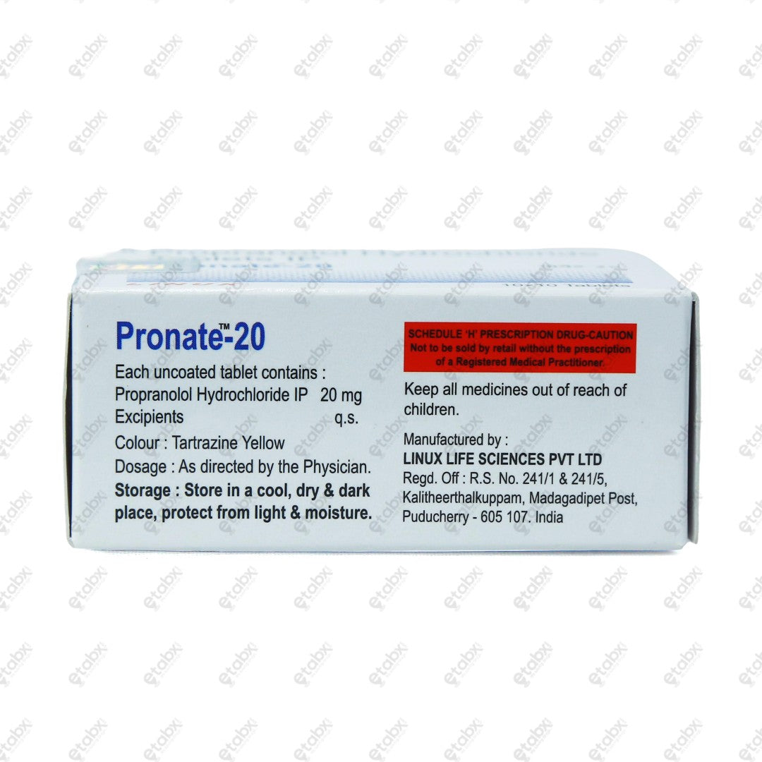 Pronate 20mg Tablets 10's