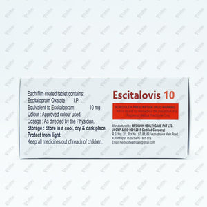 Escitalovis 10MG Tablet 10's