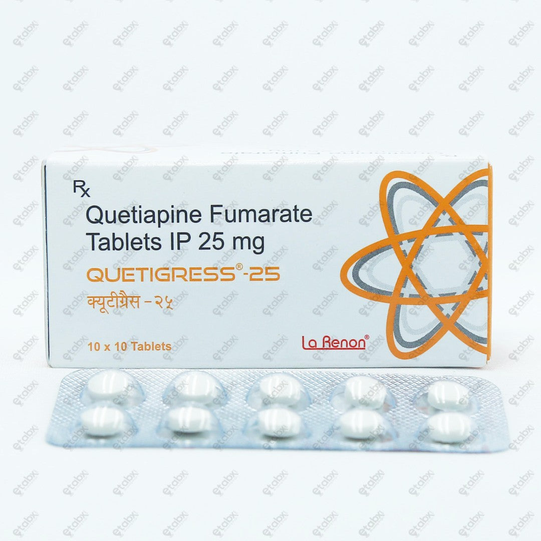 Quetigress 25mg Tablet 10's