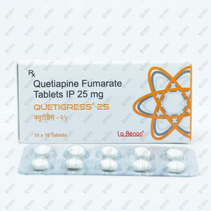 Quetigress 25mg Tablet 10's