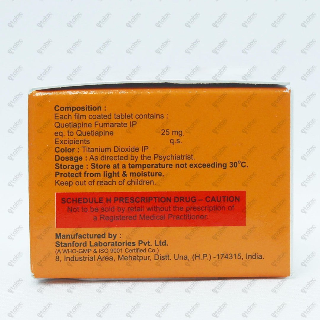 Quetigress 25mg Tablet 10's