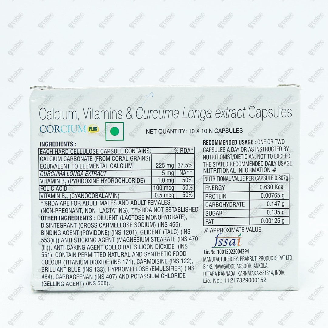 Corcium Plus Capsule 10's