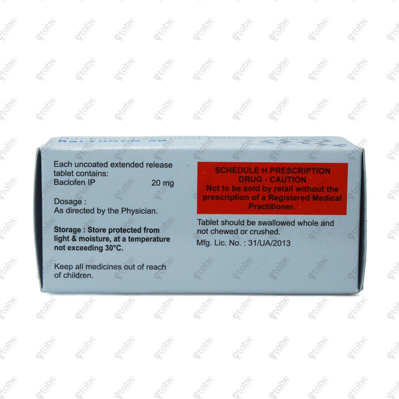 Bacloren 20mg Tablets 10's