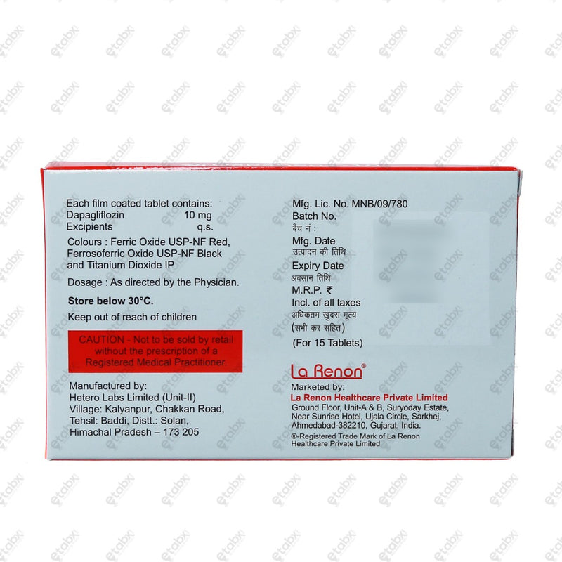 DAPAHENZ 10mg Tablet 15's