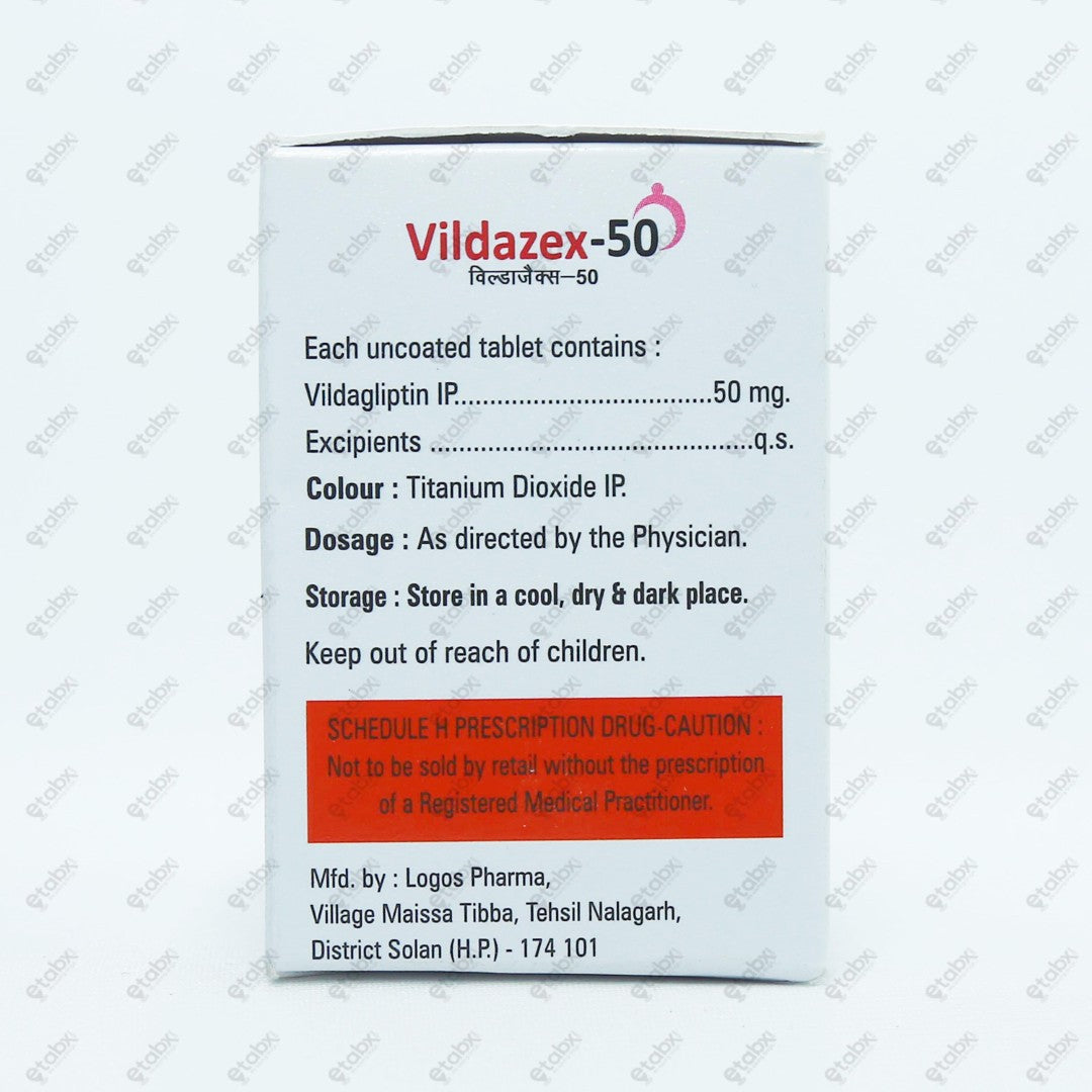Vildazex 50mg Tablet 14's