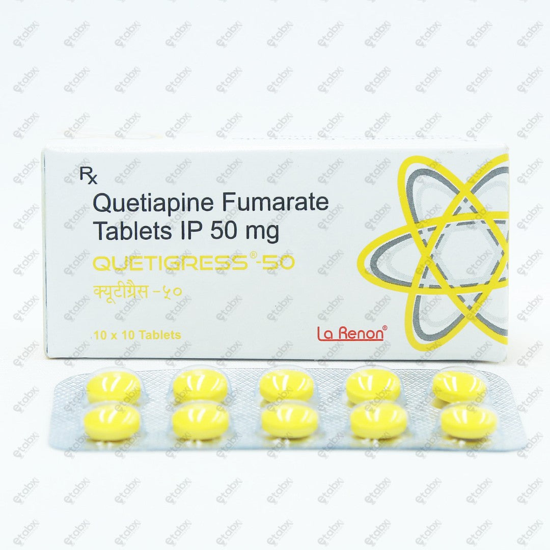 Quetigress 50mg Tablet 10's