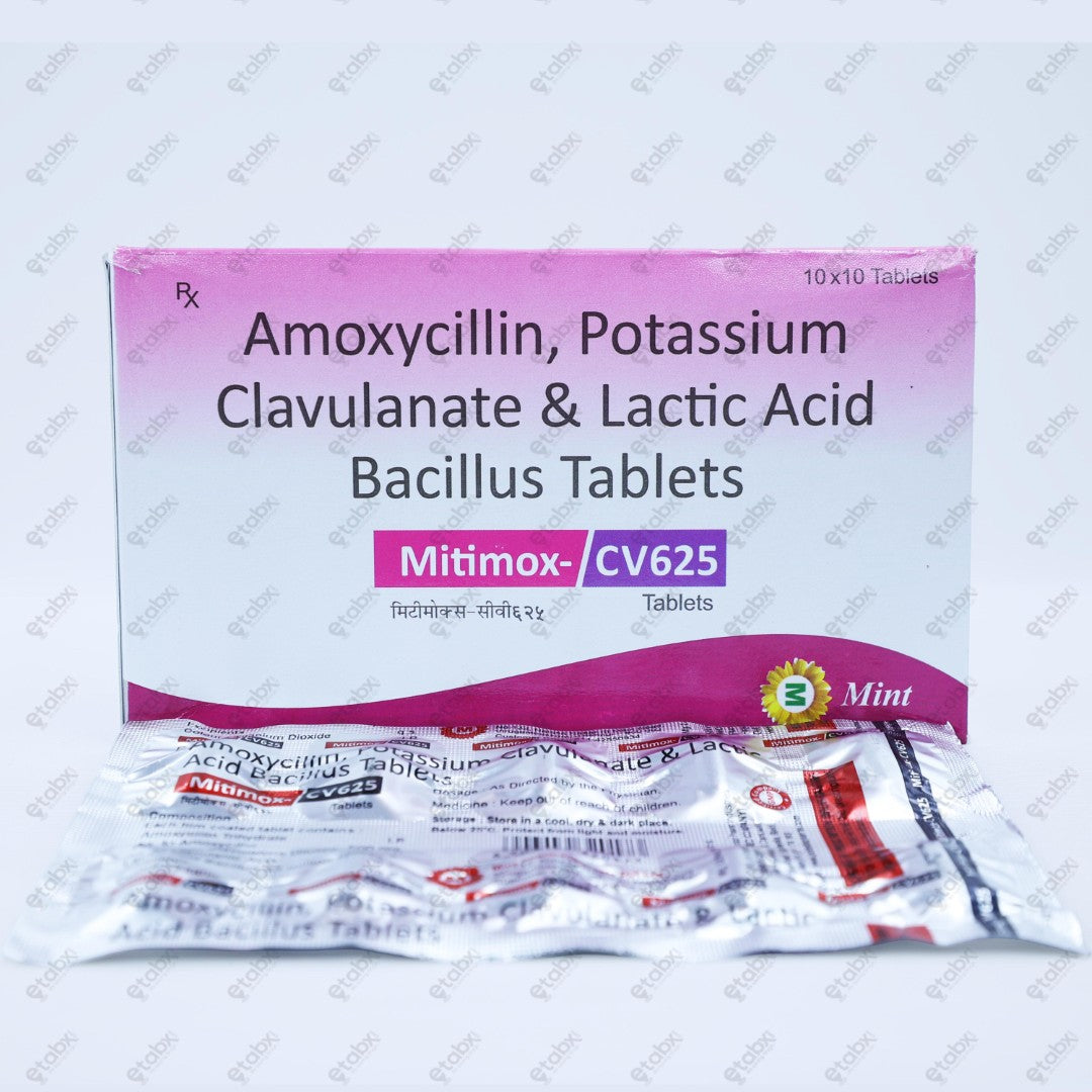 MITIMOX CV 625MG Tablet 10'S