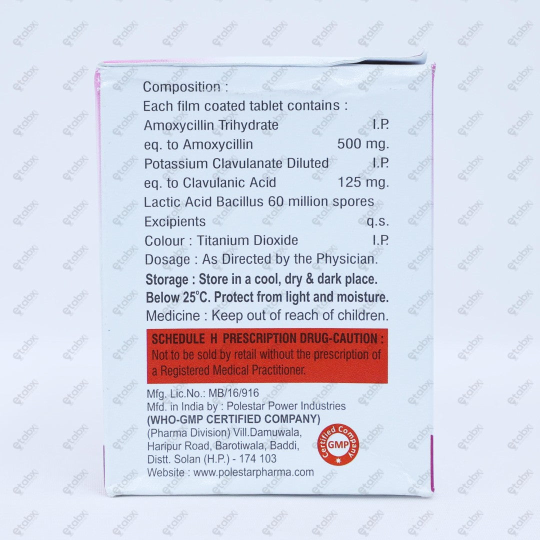 MITIMOX CV 625MG Tablet 10'S